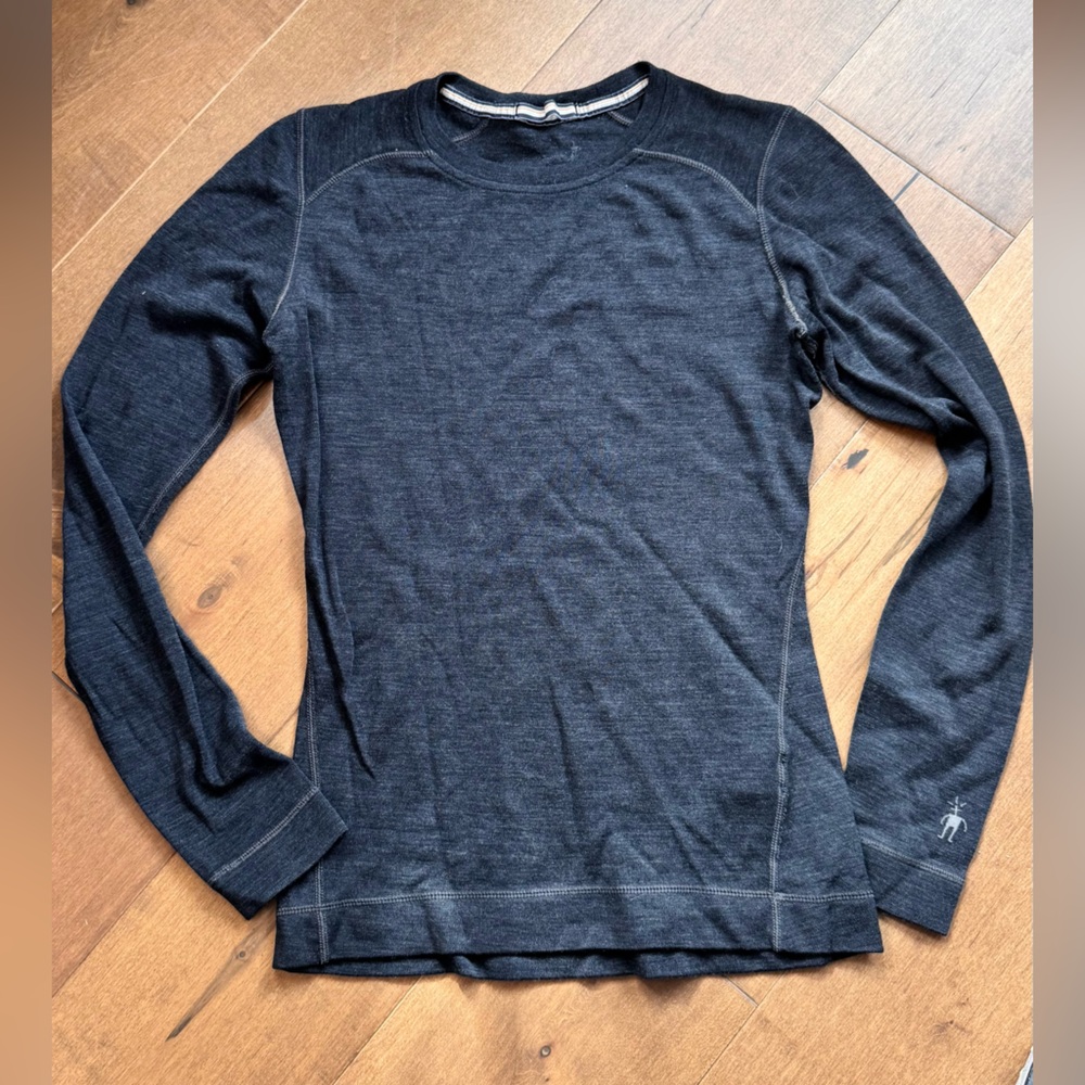 Smartwool Merino Base Layer Crew Neck Long Sleeve Shirt XS Black